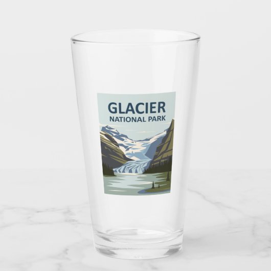 Glacier National Park Travel Art Glas (Voorkant)