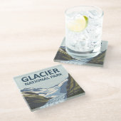 Glacier National Park Travel Art Glazen Onderzetter (Schuin)