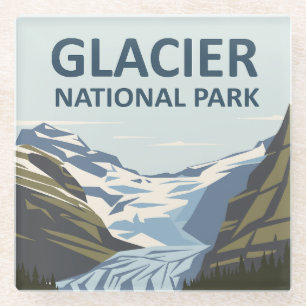 Glacier National Park Travel Art Glazen Onderzetter