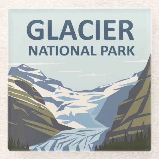 Glacier National Park Travel Art Glazen Onderzetter (Voorkant)