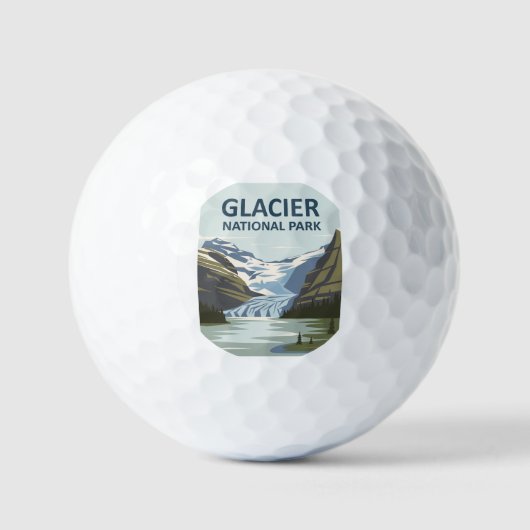 Glacier National Park Travel Art Golfballen (Voorkant)