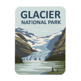 Glacier National Park Travel Art Magneet