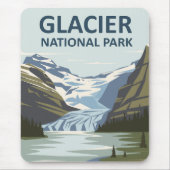 Glacier National Park Travel Art Muismat (Voorkant)