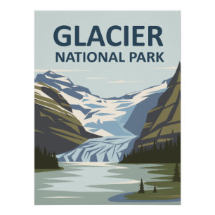 Glacier National Park Travel Art Perfect Poster