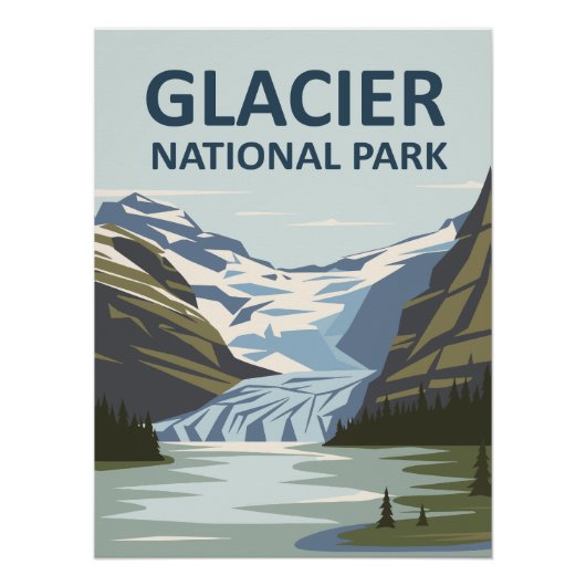 Glacier National Park Travel Art Perfect Poster (Voorkant)