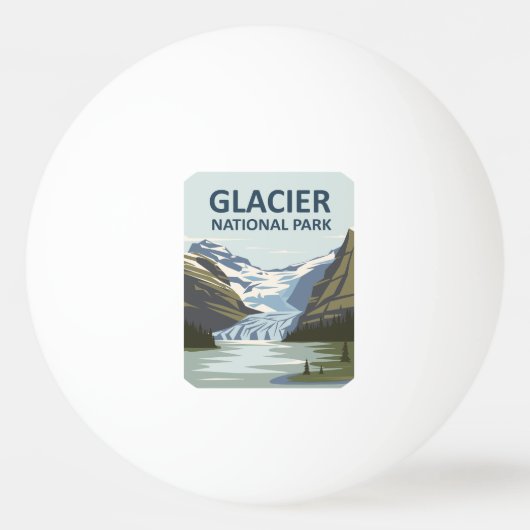 Glacier National Park Travel Art Pingpongbal (Voorkant)