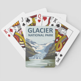 Glacier National Park Travel Art Pokerkaarten