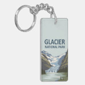 Glacier National Park Travel Art Sleutelhanger (Voorkant Links)