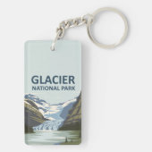 Glacier National Park Travel Art Sleutelhanger (achterkant)