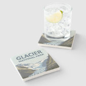 Glacier National Park Travel Art Stenen Onderzetter (Zijkant)