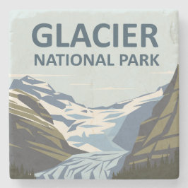 Glacier National Park Travel Art Stenen Onderzetter