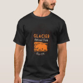 Glacier National Park US Flag Grizzly Bear Mountai T-shirt (Voorkant)