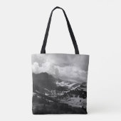Glacier National Park Verborgen Lake Zwart Wit Tote Bag (Achterkant)
