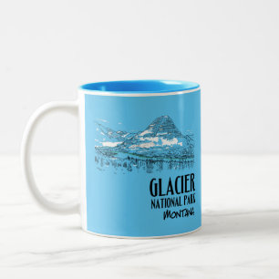 Glacier National Park Verborgen Meer Montana Tweekleurige Koffiemok