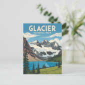 Glacier National Park vintage Briefkaart (Staand voorkant)
