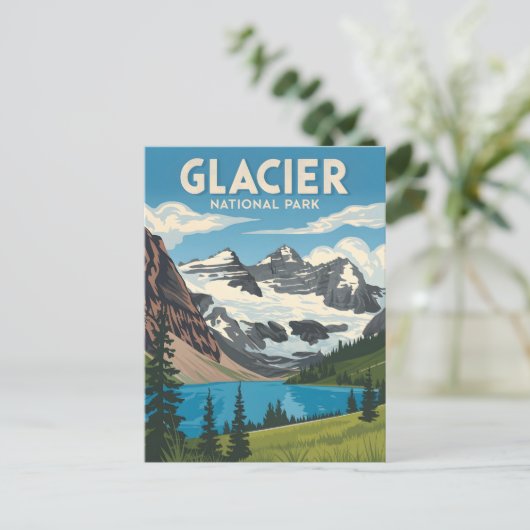 Glacier National Park vintage Briefkaart (Staand voorkant)
