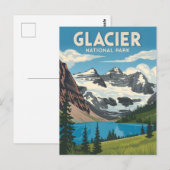 Glacier National Park vintage Briefkaart (Voorkant / Achterkant)