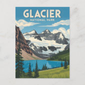 Glacier National Park vintage Briefkaart (Voorkant)