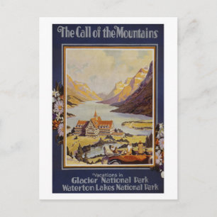 Glacier National Park Vintage Travel Briefkaart