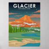 Glacier National Park Vintage Travel Poster (Voorkant)
