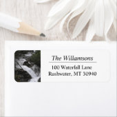 Glacier National Park Waterfall Foto Etiket (Insitu)