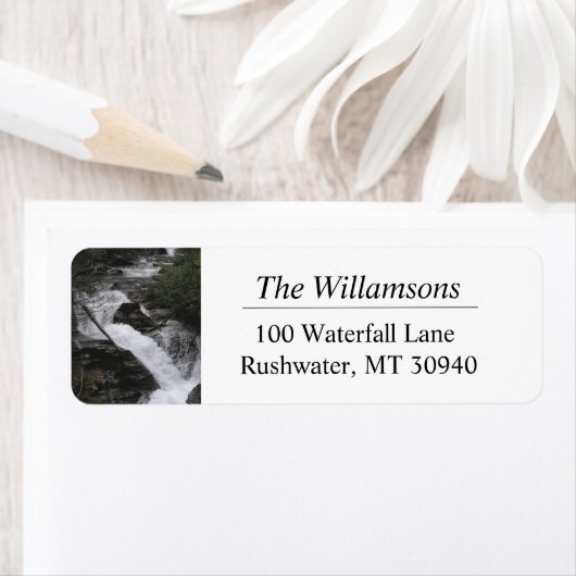 Glacier National Park Waterfall Foto Etiket (Insitu)