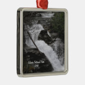 Glacier National Park Waterfall Foto Metalen Ornament (Rechts)