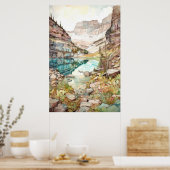 Glacier National Park Waterverf Poster (Keuken)