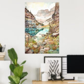Glacier National Park Waterverf Poster (Thuiskantoor)