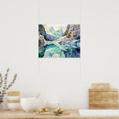 Glacier National Park Waterverf Poster (Keuken)