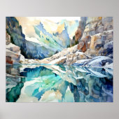 Glacier National Park Waterverf Poster (Voorkant)