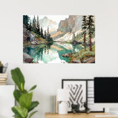Glacier National Park Waterverf Poster (Thuiskantoor)