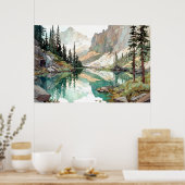 Glacier National Park Waterverf Poster (Keuken)