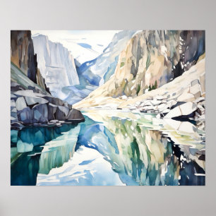 Glacier National Park Waterverf Poster