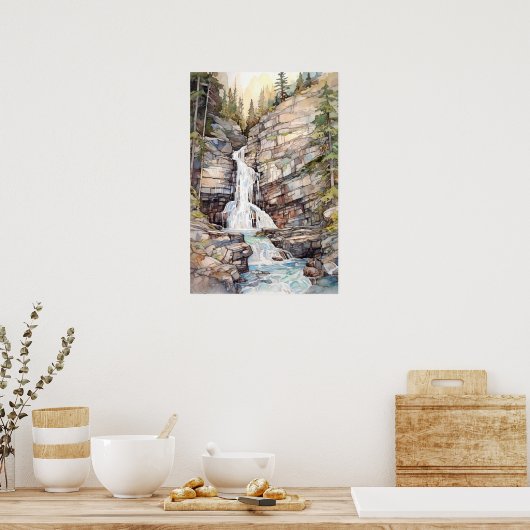 Glacier National Park Waterverf Poster (Keuken)