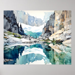 Glacier National Park Waterverf Poster