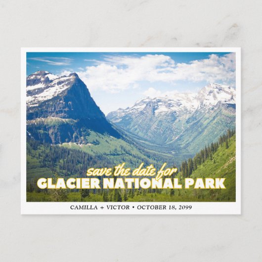 Glacier National Park Wedding Sla de datum op Briefkaart (Voorkant)