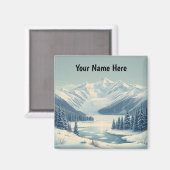 Glacier National Park Winter Lake McDonald Magneet (Voorkant / Achterkant)