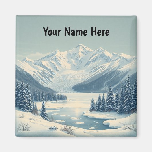Glacier National Park Winter Lake McDonald Magneet (Voorkant)
