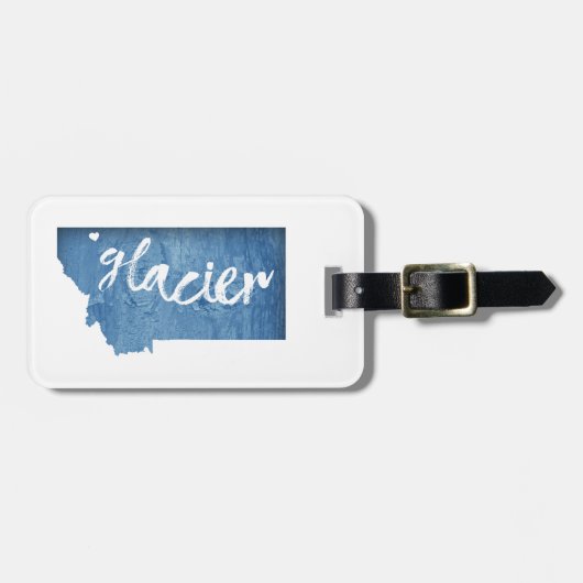 Glacier National Park Wood Grain Bagagelabel (Voorkant horizontaal)