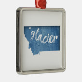 Glacier National Park Wood Grain Metalen Ornament (Rechts)