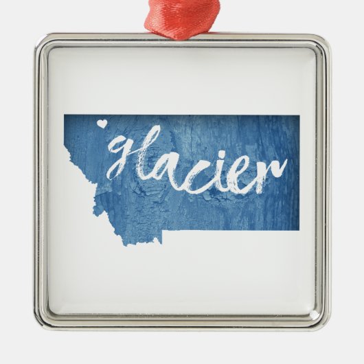 Glacier National Park Wood Grain Metalen Ornament (Voorkant)