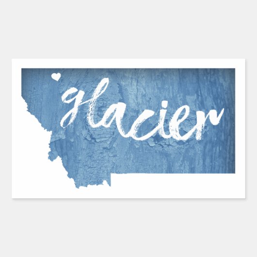 Glacier National Park Wood Grain Rechthoekige Sticker (Voorkant)