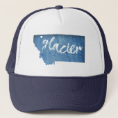 Glacier National Park Wood Grain Trucker Pet (Voorkant)