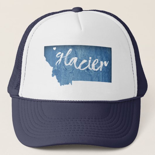 Glacier National Park Wood Grain Trucker Pet (Voorkant)