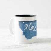 Glacier National Park Wood Grain Tweekleurige Koffiemok (Voorkant links)