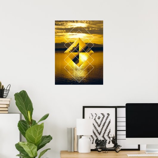 Glacier NP Geometric Poster (Thuiskantoor)