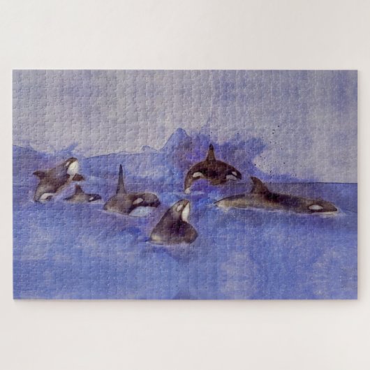 Glacier Orca Killer Whales Legpuzzel (Horizontaal)