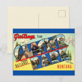 Glacier Park Groeten Briefkaart (Voorkant / Achterkant)
