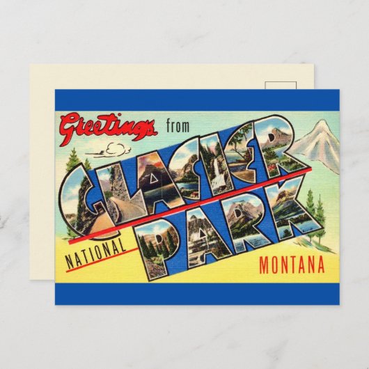 Glacier Park Groeten Briefkaart (Voorkant / Achterkant)